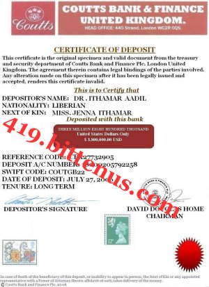 certificate of deposit je